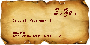 Stahl Zsigmond névjegykártya